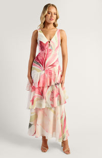 Pricilla Floral Maxi Dress - Pink