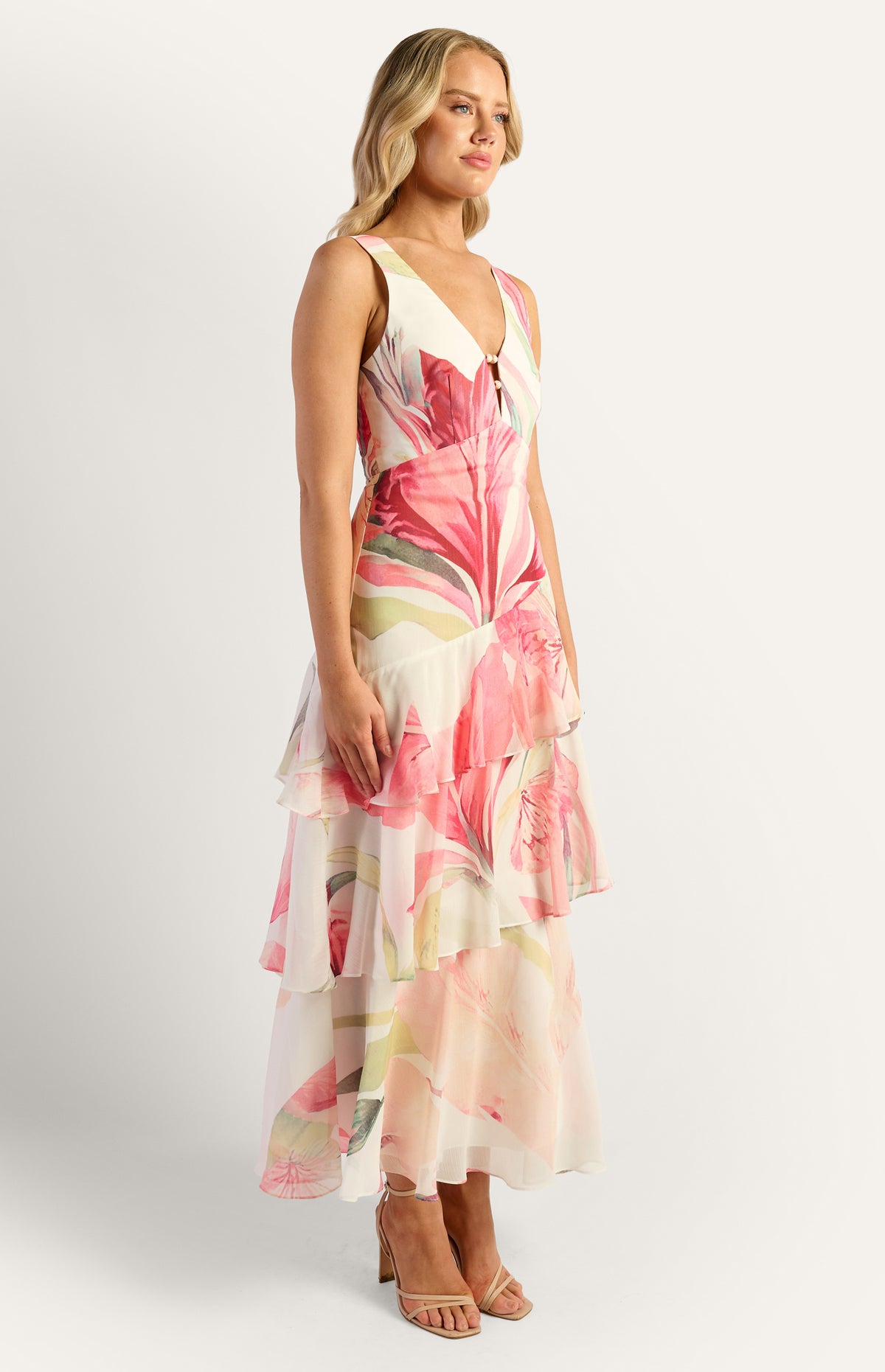 Pricilla Floral Maxi Dress - Pink