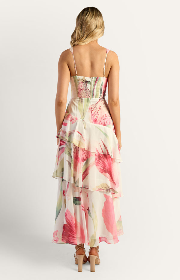 Pricilla Floral Maxi Dress - Pink