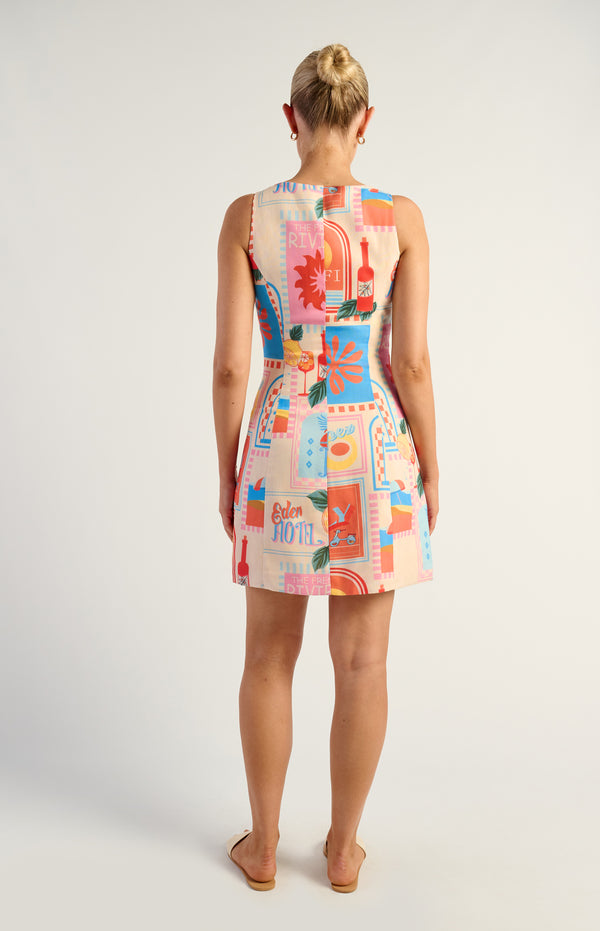 Sachs Faux Linen Vest Dress - Multi