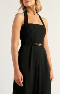 Romana Halter Jumpsuit - Black
