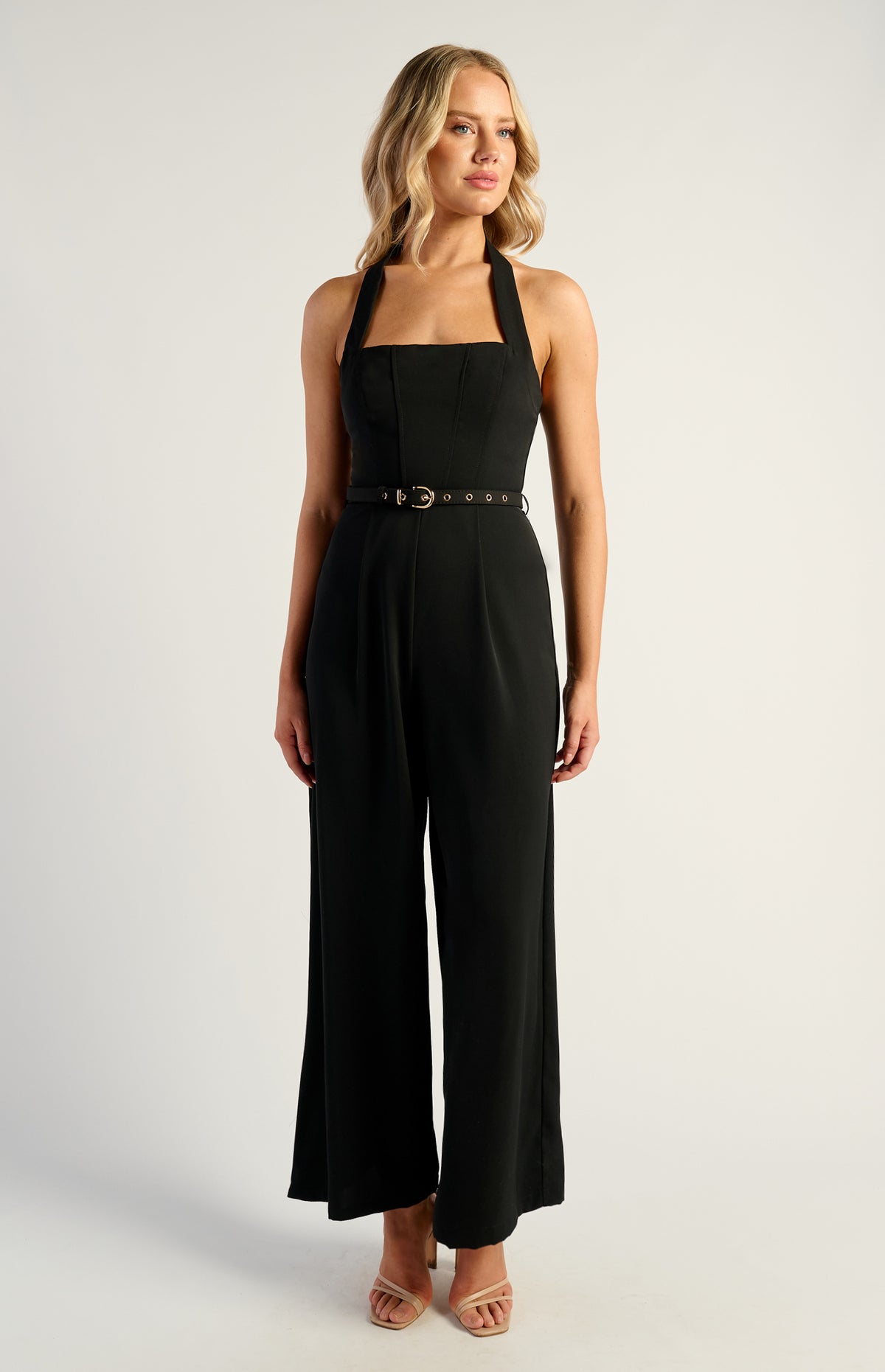 Romana Halter Jumpsuit - Black