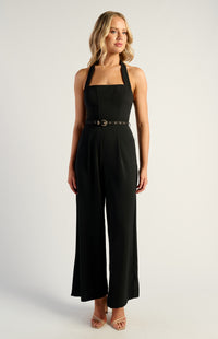 Romana Halter Jumpsuit - Black