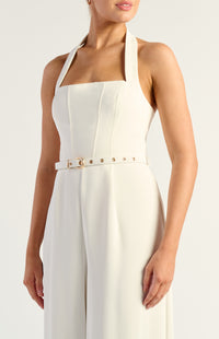 Romana Halter Jumpsuit - White