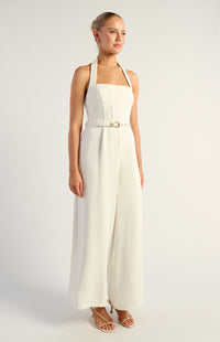 Romana Halter Jumpsuit - White