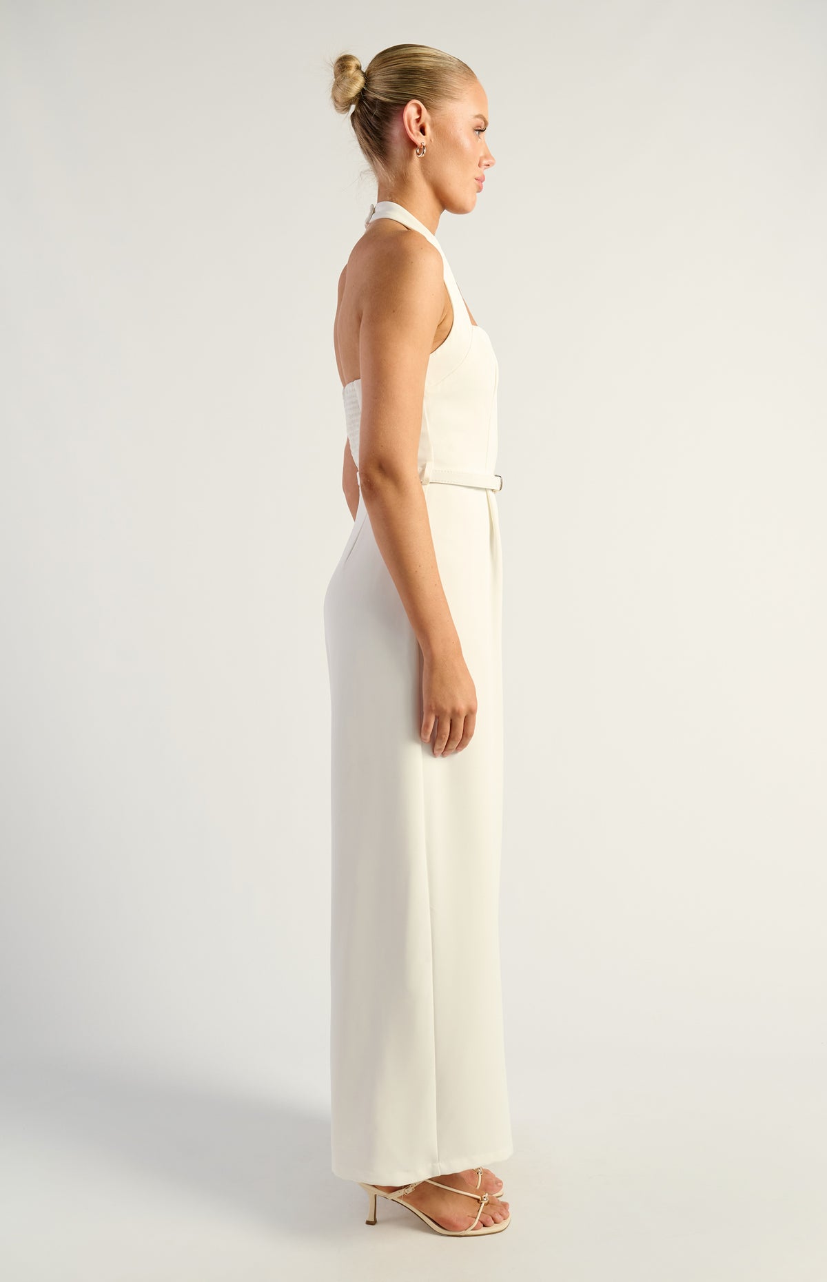 Romana Halter Jumpsuit - White