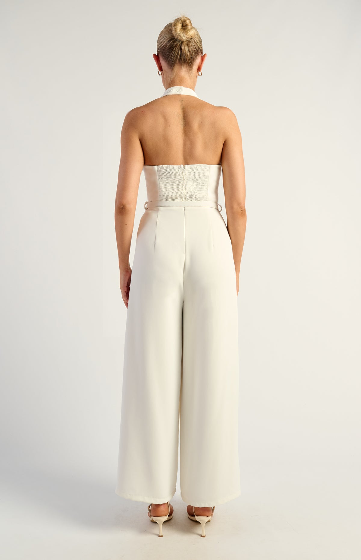 Romana Halter Jumpsuit - White