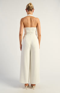 Romana Halter Jumpsuit - White