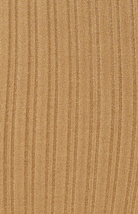 Luella Front Drawstring, Long Sleeve Knit Midi Dress - Coffee