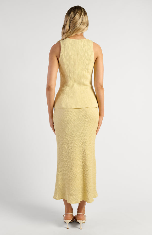 Valia Vest & Skirt Set - Lemon