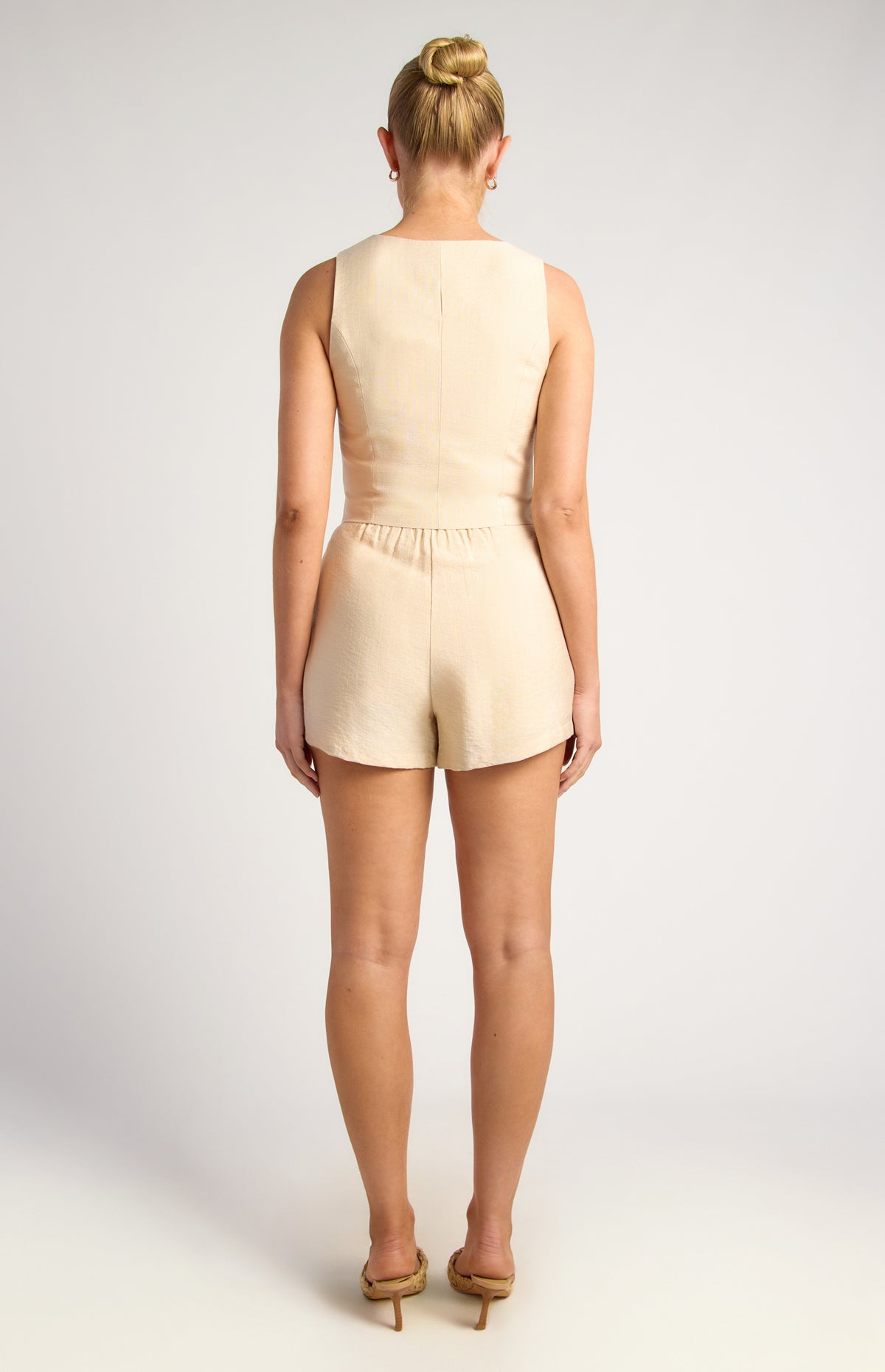 Liliane Vest & Shorts Set - Almond