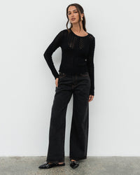 Karen Long Sleeve Top - Black