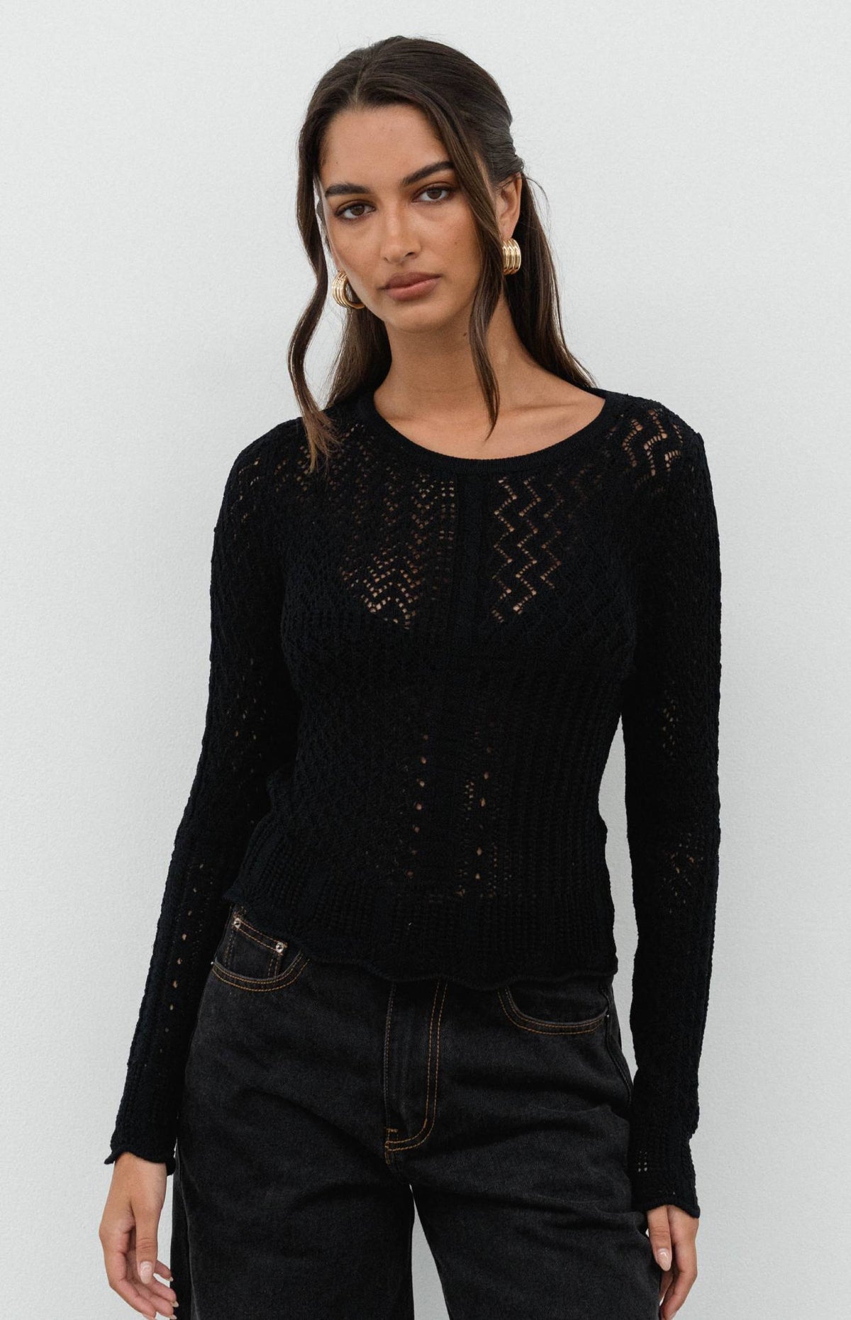 Karen Long Sleeve Top - Black