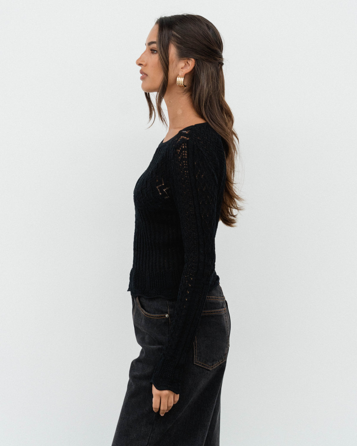 Karen Long Sleeve Top - Black