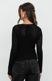 Karen Long Sleeve Top - Black