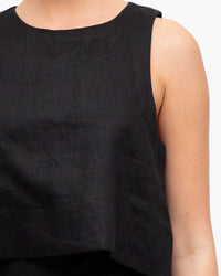Sicilia Linen Top - Black