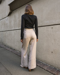 Susie Linen Wide Leg Pants - Oatmeal
