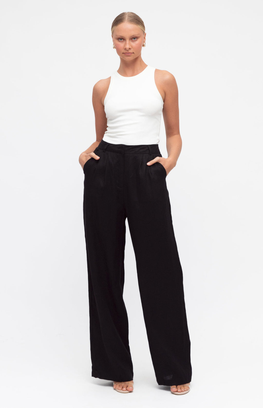 Afnan Linen Pants - Black