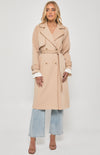 Riviera Double Breasted Collared Trench Coat - Camel