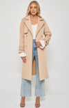 Riviera Double Breasted Collared Trench Coat - Camel