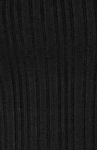 Cobie Twist Neckline, Long Sleeve Knit Top - Black