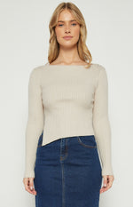 Kye Long Sleeve Knit Top - Ivory