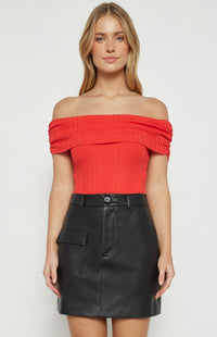 Sylvie Knit Bodysuit - Red