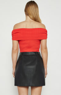 Sylvie Knit Bodysuit - Red