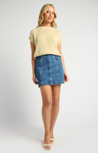Yuri Short Sleeve Knit Top - Butter