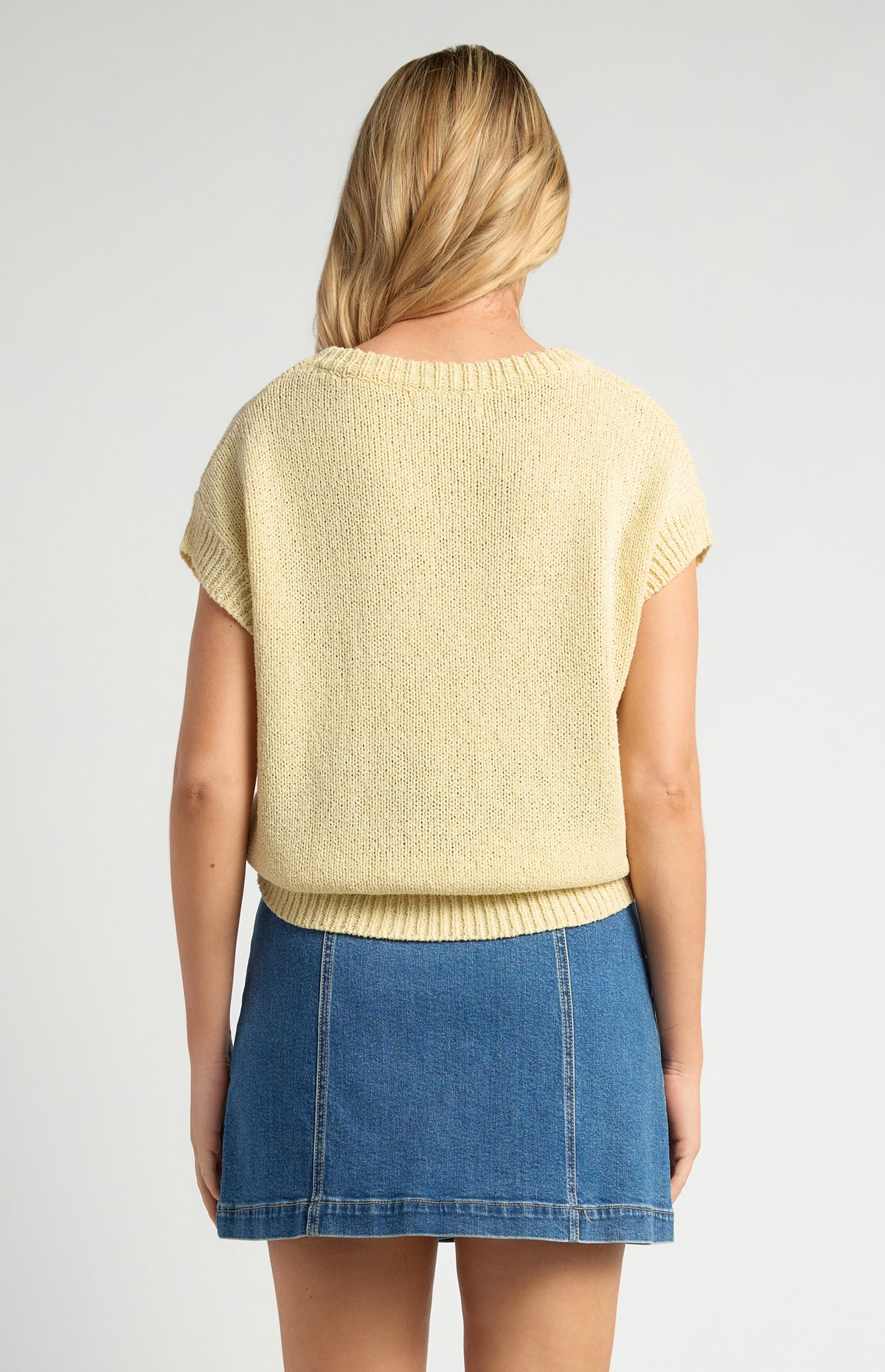 Yuri Short Sleeve Knit Top - Butter