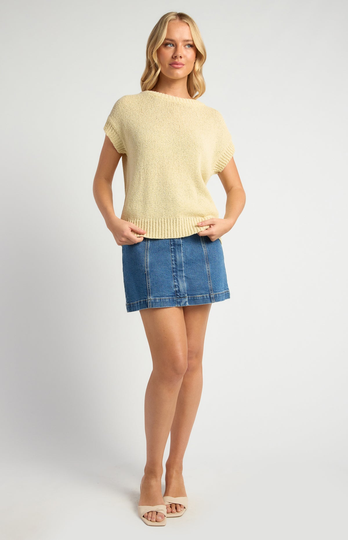 Yuri Short Sleeve Knit Top - Butter