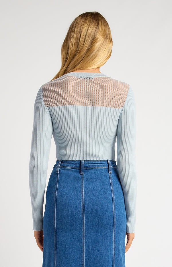 Liah Long Sleeve Top - Pale Blue