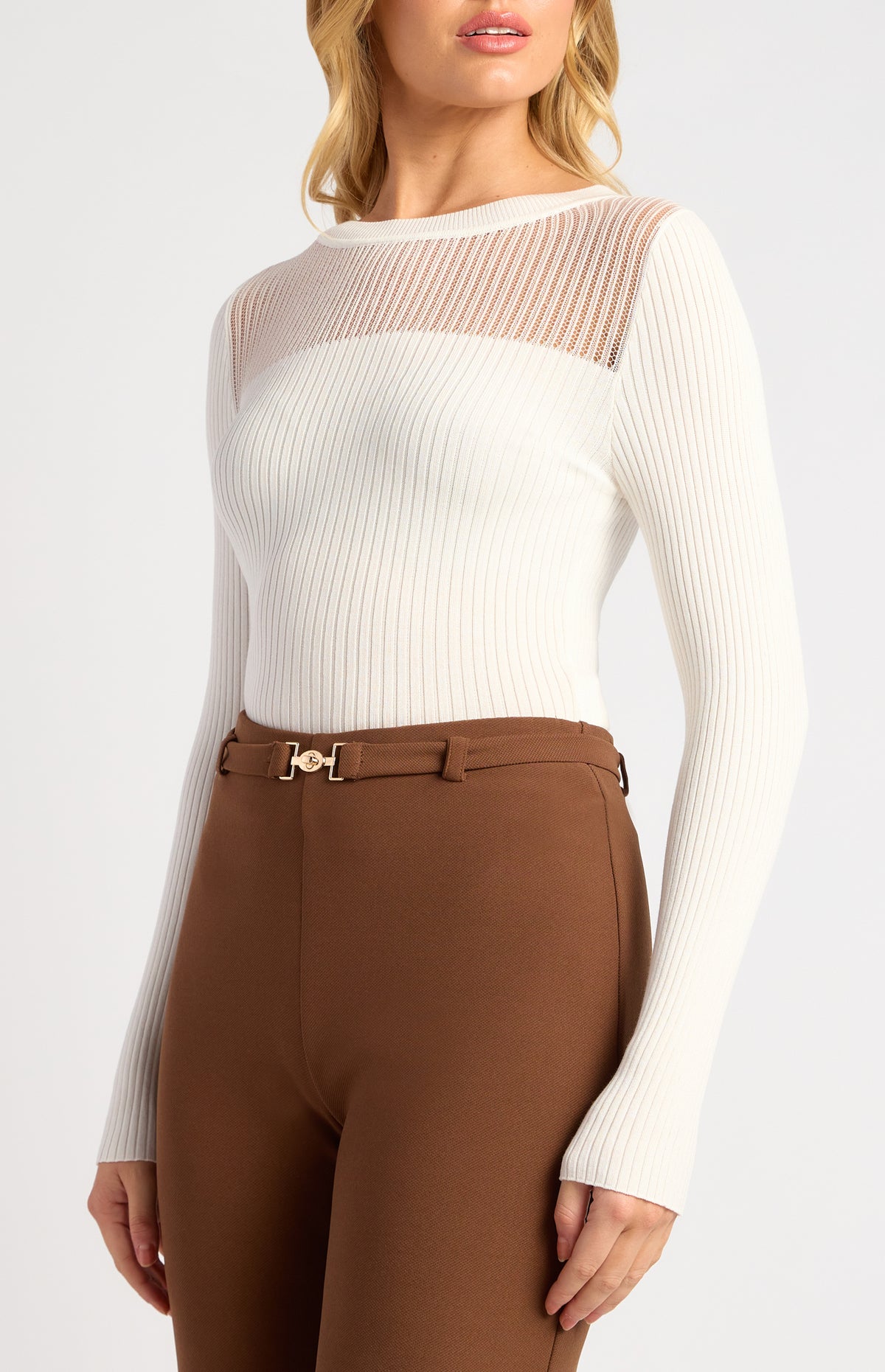 Liah Long Sleeve Top - White