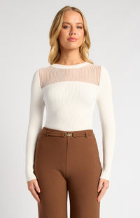 Liah Long Sleeve Top - White