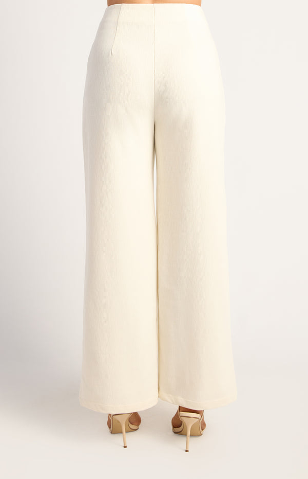 Abril High Waisted Pants - White