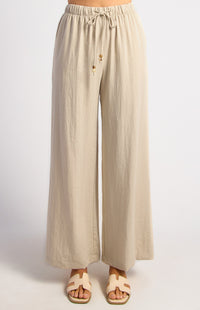 Joshua Wide Leg Pants - Stone