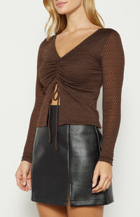 Cisco Long Sleeve Mesh Top - Brown