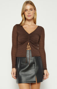 Cisco Long Sleeve Mesh Top - Brown