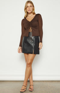 Cisco Long Sleeve Mesh Top - Brown