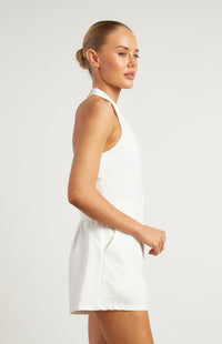 Jaynie Linen Halter Neck Vest - White