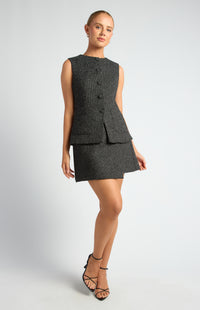 Cecelia Tweed Vest - Black