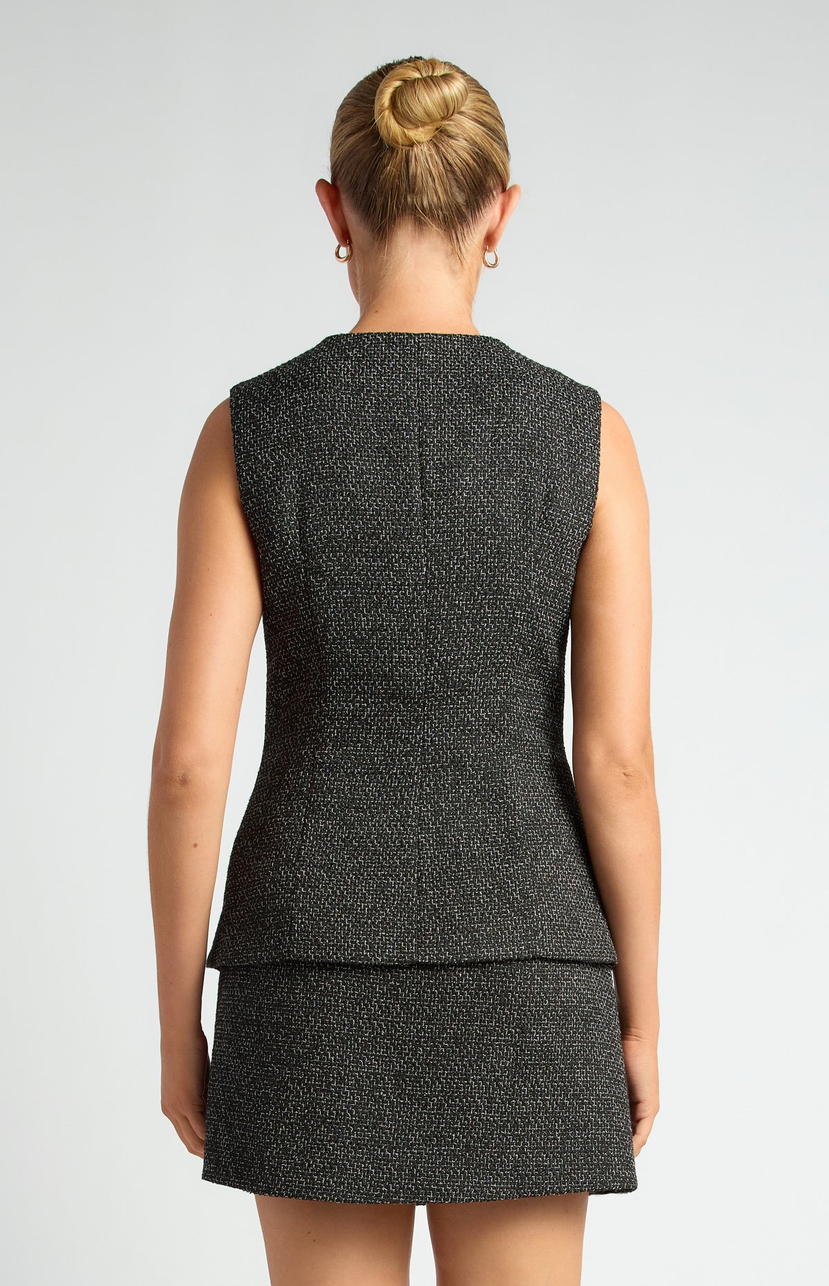Cecelia Tweed Vest - Black