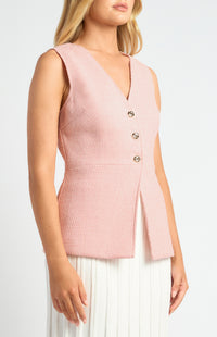 Harling Tweed Vest - Pink/White Marl