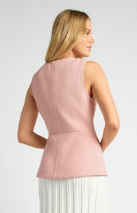 Harling Tweed Vest - Pink/White Marl