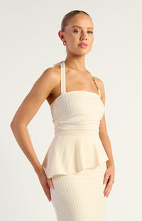 Suyee Halter Top & Skirt Set - Cream