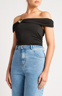 Lawson Off-Shoulder Bodysuit - Black