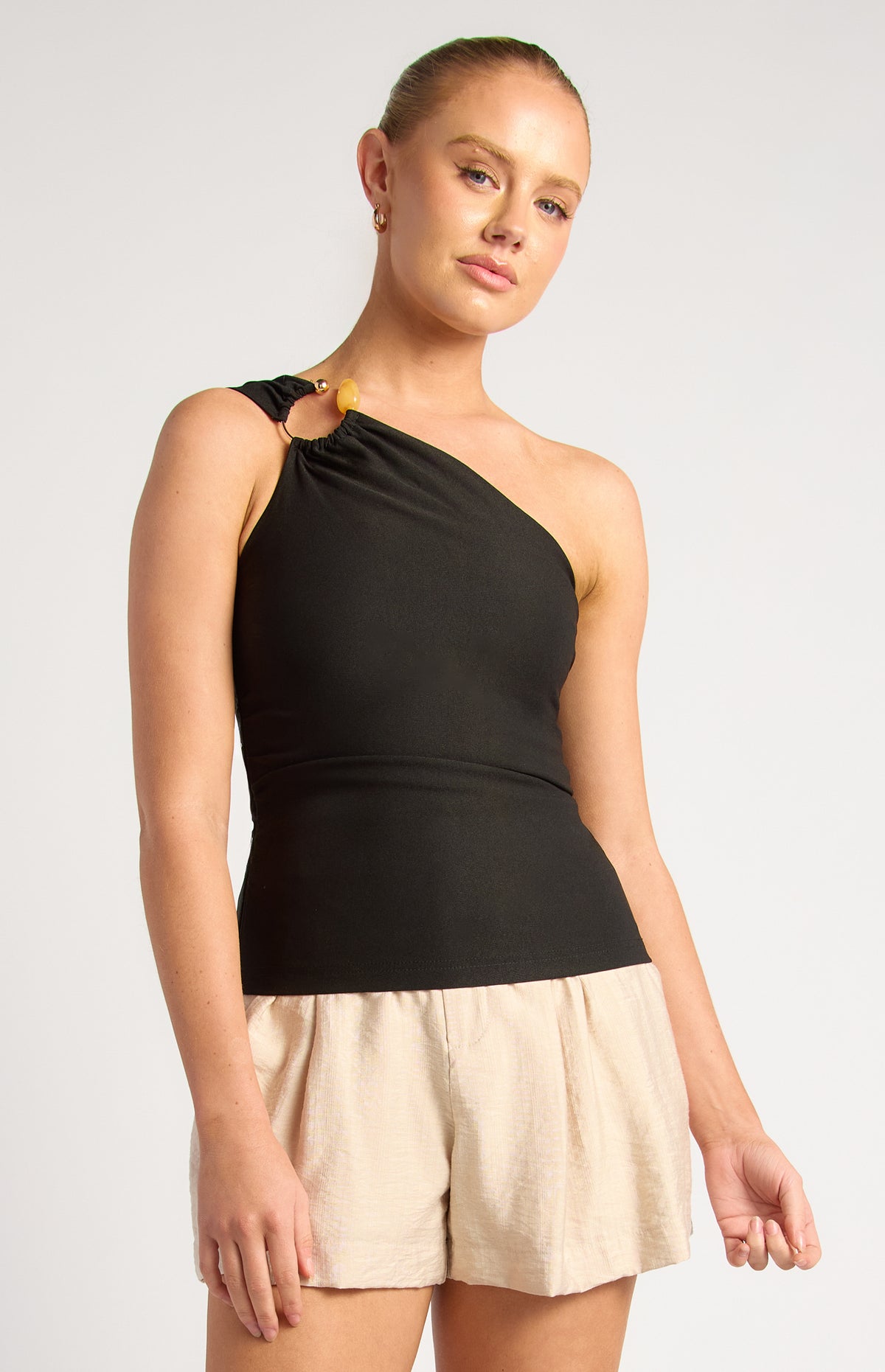 Marline One Shoulder Top - Black