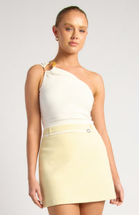 Marline One Shoulder Top - White