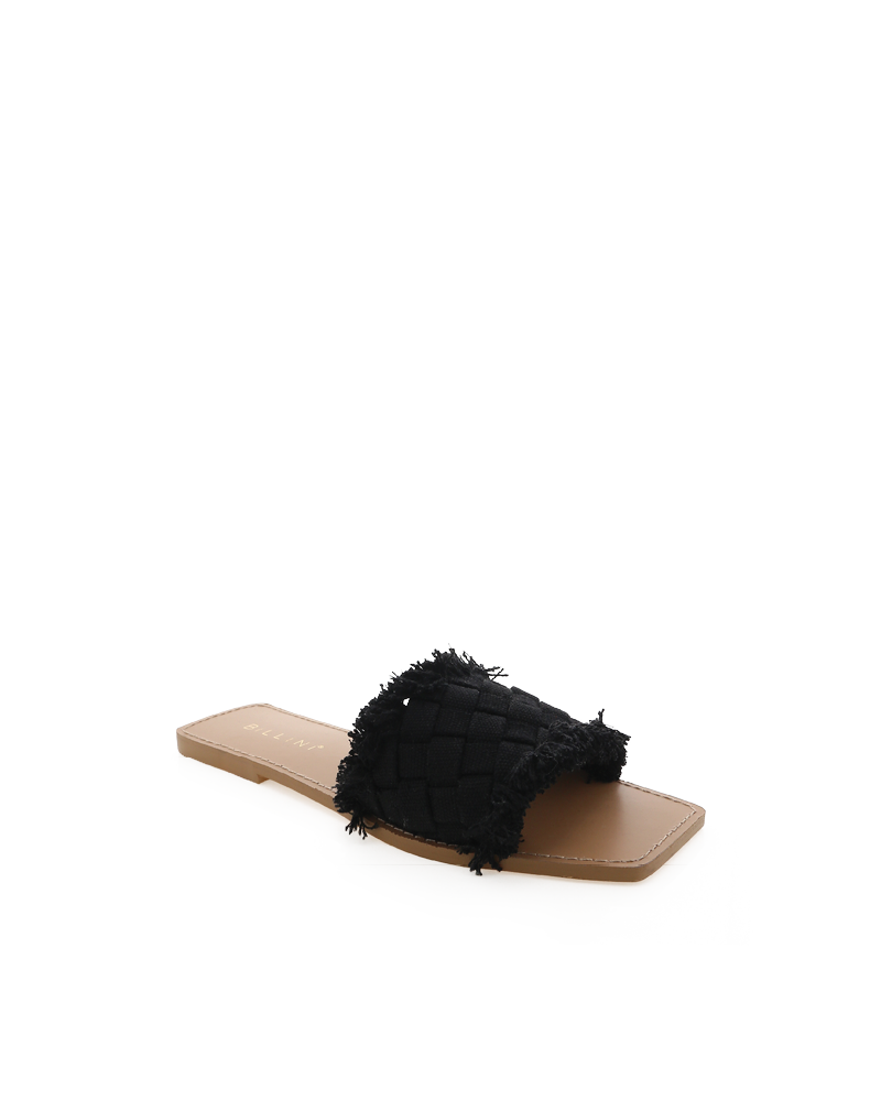 Billini Ishka Slide Black Woven SIMARA BOUTIQUE