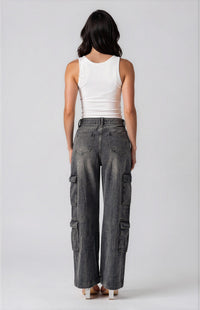 Ivy Wide Leg Jeans - Black Wash